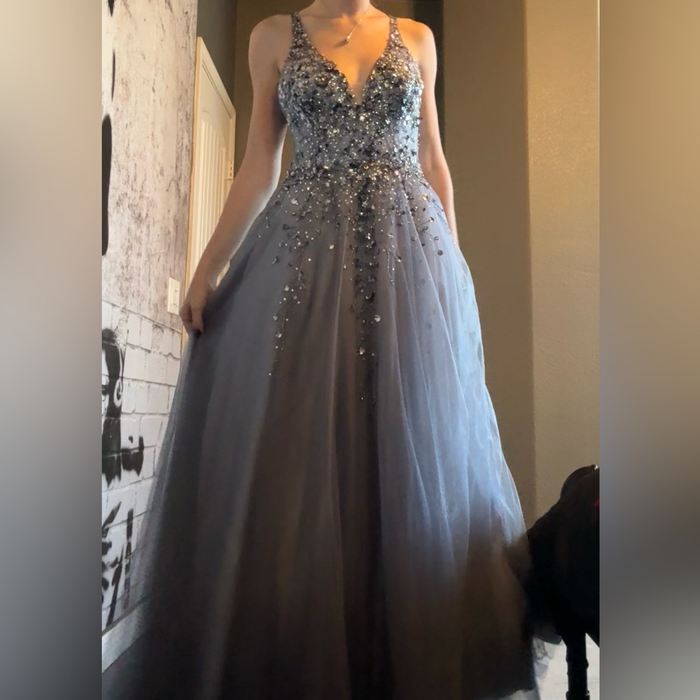 Floor Length Purple/Periwinkle Prom Dress